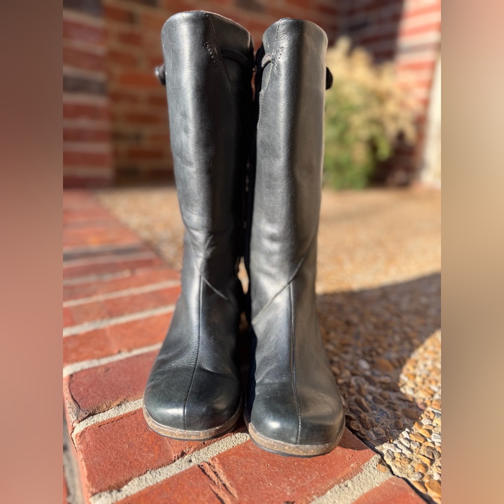 Teva Montecito Women’s Black Leather Mid-Calf Zip Riding Boot Casual Size 6 - Picture 2 of 11